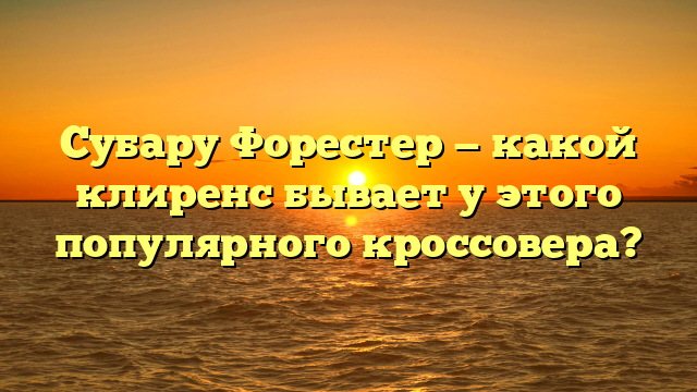 Субару Форестер — какой клиренс бывает у этого популярного кроссовера?