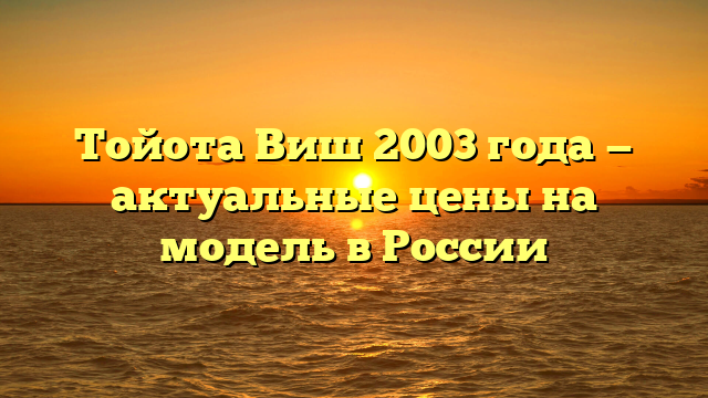 Тойота Виш 2003 года — актуальные цены на модель в России