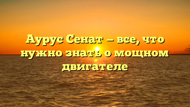 Аурус Сенат — все, что нужно знать о мощном двигателе